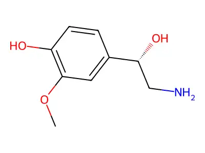 4-[(1S)-2-amino-1-hydroxyethyl]-2-methoxyphenol structure