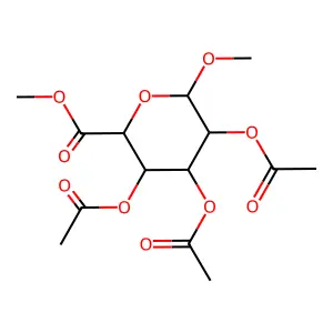 alpha-D-Galactopyranosiduronic acid, methyl methyl ester, triacetate structure