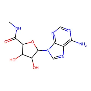 1-(6-Amino-9H-purin-9-yl)-1-deoxy-N-methyl-beta-D-ribofuranuronamide structure