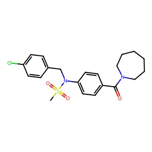 N-[4-(azepane-1-carbonyl)phenyl]-N-[(4-chlorophenyl)methyl]methanesulfonamide structure