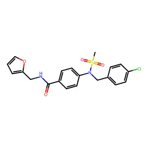 4-[(4-chlorophenyl)methyl-methylsulfonylamino]-N-(furan-2-ylmethyl)benzamide structure