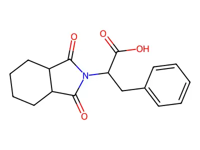 2-(1,3-dioxooctahydro-2H-isoindol-2-yl)-3-phenylpropanoic acid structure