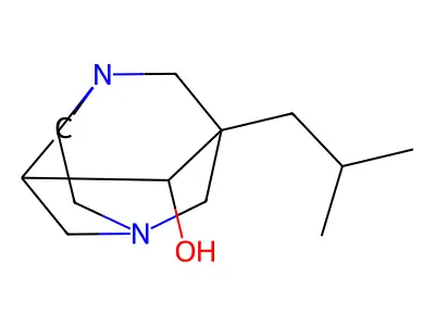 1-Isobutyl-3,6-diazatricyclo[4.3.1.1~3,8~]undecan-9-ol structure