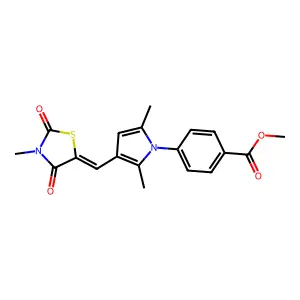 methyl 4-{2,5-dimethyl-3-[(Z)-(3-methyl-2,4-dioxo-1,3-thiazolidin-5-ylidene)methyl]-1H-pyrrol-1-yl}benzoate structure