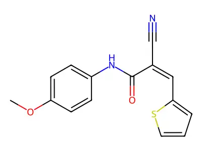 (Z)-2-cyano-N-(4-methoxyphenyl)-3-thiophen-2-ylprop-2-enamide structure