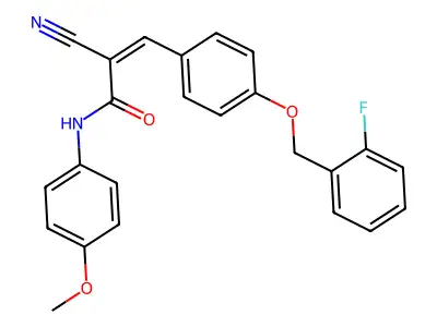 2-cyano-3-{4-[(2-fluorophenyl)methoxy]phenyl}-N-(4-methoxyphenyl)prop-2-enamide structure
