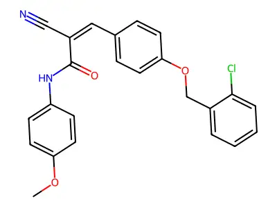 3-{4-[(2-chlorophenyl)methoxy]phenyl}-2-cyano-N-(4-methoxyphenyl)prop-2-enamide structure