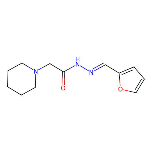 N-(furan-2-ylmethylideneamino)-2-piperidin-1-ylacetamide structure