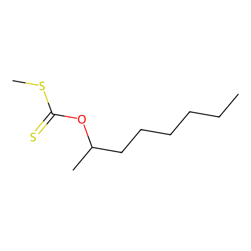 S-methyl O-(1-methylheptyl) dithiocarbonate structure