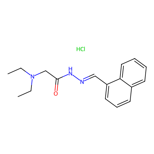 Glycine, N,N-diethyl-, (1-naphthalenylmethylene)hydrazide, monohydrochloride structure
