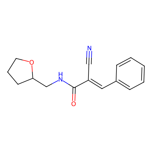 2-cyano-N-[(oxolan-2-yl)methyl]-3-phenylprop-2-enamide structure