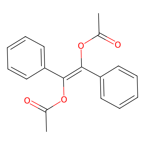 Alpha,alpha'-diacetoxy-trans-stilbene structure