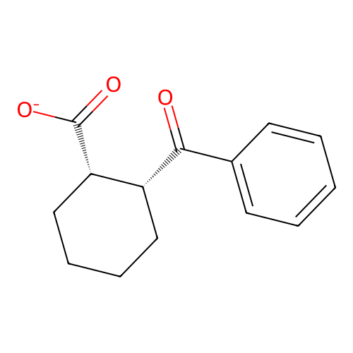 cis-(1S,2R)-2-benzoylcyclohexane-1-carboxylate structure