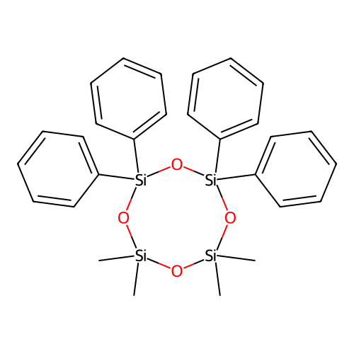 2,2,4,4-Tetramethyl-6,6,8,8-tetraphenylcyclotetrasiloxane structure