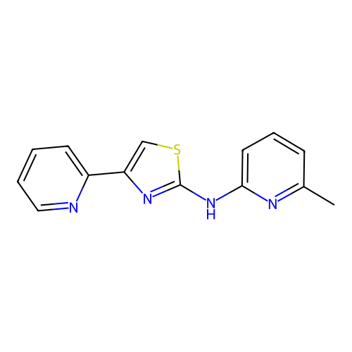 6-methyl-N-[4-(2-pyridinyl)-1,3-thiazol-2-yl]-2-pyridinamine structure