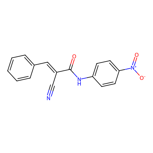 (E)-2-cyano-N-(4-nitrophenyl)-3-phenylacrylamide structure