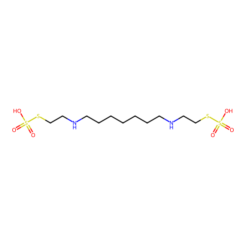 N,N'-Heptamethylene-bis[s-2-aminoethyl thiosulfuric acid] structure