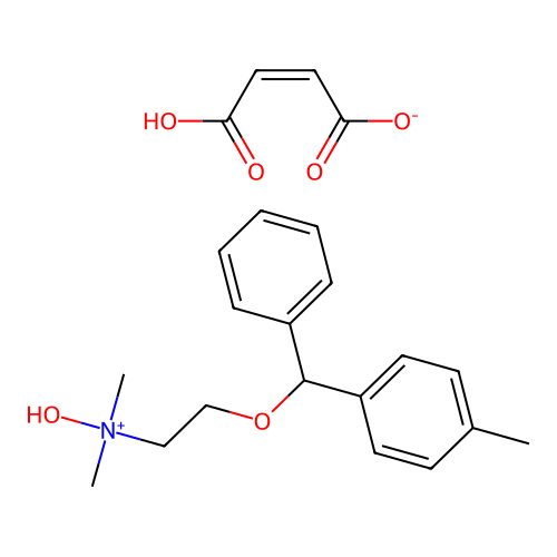Ethylamine, N,N-dimethyl-2-((p-methyl-alpha-phenylbenzyl)oxy)-, N-oxide, maleate structure