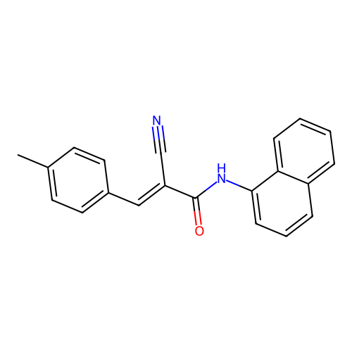 2-cyano-3-(4-methylphenyl)-N-(naphthalen-1-yl)prop-2-enamide structure