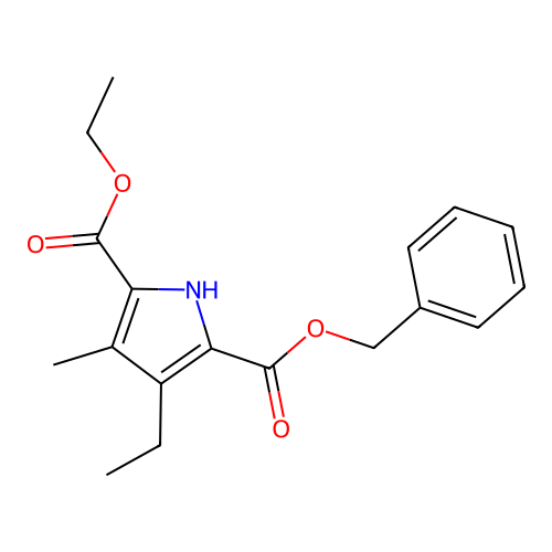 2-Benzyl 5-ethyl 3-ethyl-4-methyl-1H-pyrrole-2,5-dicarboxylate structure
