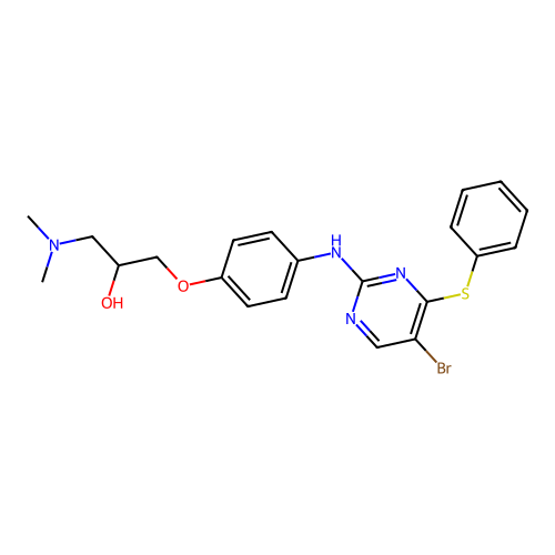 5-Bromo-2-{4-[2-hydroxy-3-(N,N-dimethylamino)propoxy]anilino}-4-(phenylthio)pyrimidine structure