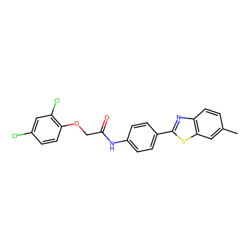 2-(2,4-dichlorophenoxy)-N-[4-(6-methyl-1,3-benzothiazol-2-yl)phenyl]acetamide structure