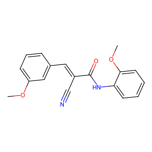 (2E)-2-cyano-N-(2-methoxyphenyl)-3-(3-methoxyphenyl)acrylamide structure