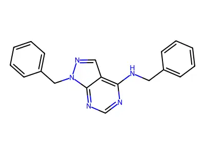 N,1-Dibenzyl-1H-pyrazolo[3,4-d]pyrimidin-4-amine structure