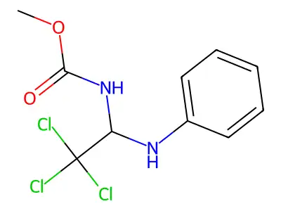 Methyl N-(1-anilino-2,2,2-trichloroethyl)carbamate structure