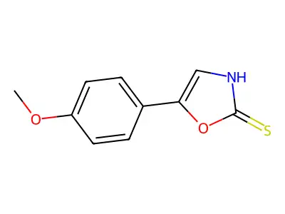 5-(4-methoxyphenyl)-3H-1,3-oxazole-2-thione structure