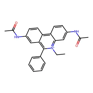 Phenanthridinium, 3,8-bis(acetylamino)-5-ethyl-6-phenyl- structure