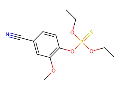 Phosphorothioic acid, O-(4-cyano-2-methoxyphenyl) O,O-diethyl ester structure