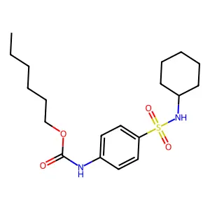 Hexyl [4-(cyclohexylsulfamoyl)phenyl]carbamate structure