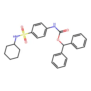 benzhydryl N-[4-(cyclohexylsulfamoyl)phenyl]carbamate structure