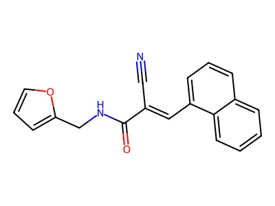 (E)-2-cyano-N-(furan-2-ylmethyl)-3-naphthalen-1-ylprop-2-enamide structure