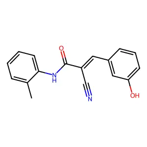 2-cyano-3-(3-hydroxyphenyl)-N-(2-methylphenyl)prop-2-enamide structure