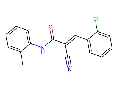 (E)-3-(2-chlorophenyl)-2-cyano-N-(2-methylphenyl)prop-2-enamide structure