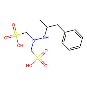 (2-(1-Methyl-2-phenylethyl)hydrazine-1,1-diyl)dimethanesulfonic acid structure