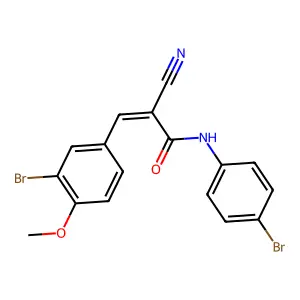 (2E)-3-(3-bromo-4-methoxyphenyl)-N-(4-bromophenyl)-2-cyanoprop-2-enamide structure