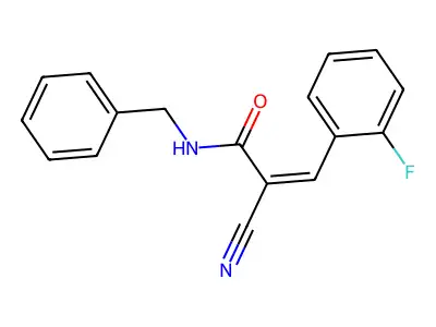 N-benzyl-2-cyano-3-(2-fluorophenyl)prop-2-enamide structure