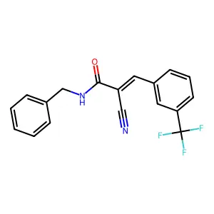 (E)-N-benzyl-2-cyano-3-[3-(trifluoromethyl)phenyl]prop-2-enamide structure