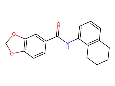 N-(5,6,7,8-tetrahydronaphthalen-1-yl)-1,3-benzodioxole-5-carboxamide structure