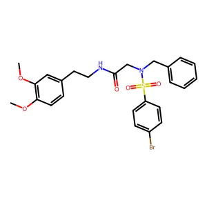 2-[benzyl-(4-bromophenyl)sulfonylamino]-N-[2-(3,4-dimethoxyphenyl)ethyl]acetamide structure