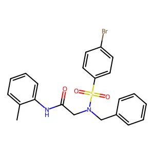 2-[benzyl-(4-bromophenyl)sulfonylamino]-N-(2-methylphenyl)acetamide structure