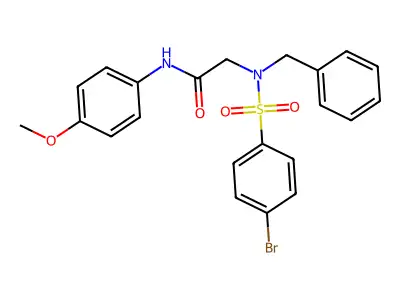 2-[benzyl-(4-bromophenyl)sulfonylamino]-N-(4-methoxyphenyl)acetamide structure