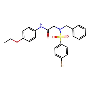 2-[benzyl-(4-bromophenyl)sulfonylamino]-N-(4-ethoxyphenyl)acetamide structure