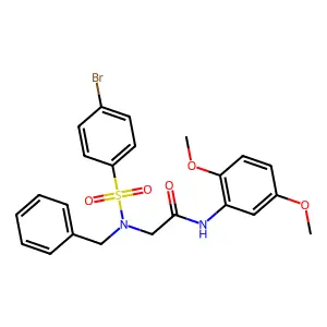 2-[benzyl-(4-bromophenyl)sulfonylamino]-N-(2,5-dimethoxyphenyl)acetamide structure