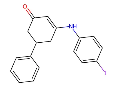 3-((4-Iodophenyl)amino)-5-phenylcyclohex-2-EN-1-one structure