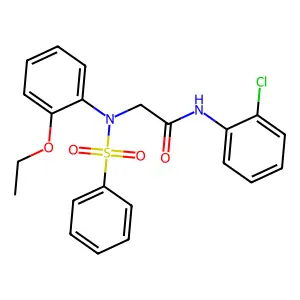 2-[N-(benzenesulfonyl)-2-ethoxyanilino]-N-(2-chlorophenyl)acetamide structure
