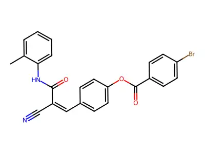 4-{2-Cyano-2-[(2-methylphenyl)carbamoyl]eth-1-en-1-yl}phenyl 4-bromobenzoate structure